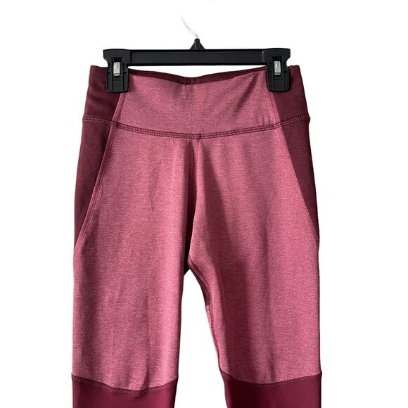 Nike XS Running Leggings Mid Rise Zip Pocket Berry Maroon Dri-Fit Workout - Picture 7 of 11
